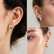 Ajidou Xiaojindou earrings women's S925 silver light luxury earrings high-end niche gold European and American style earrings