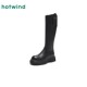 Hot air heighten knight boots 2024 autumn new women's versatile black French high boots retro brown boots