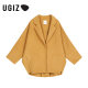 UGIZ winter new product Korean women's solid color casual suit collar front shorter long hair woolen female Udhd704