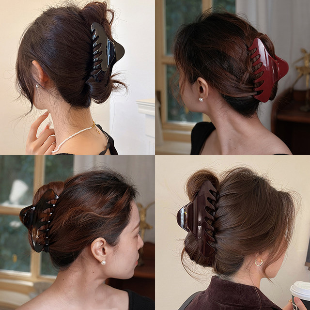 Korean autumn and winter new style grab clip women's high-end hair clip back of head hair clip large shark clip headband hair