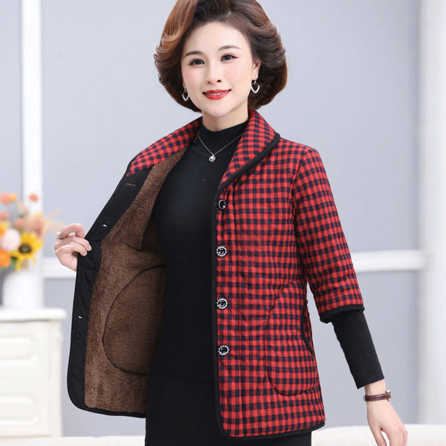 Old man's vest, women's winter short-sleeved cotton coat, velvet, thickened and warm, middle-aged and elderly mother's vest, half-sleeved cotton jacket, outer wear