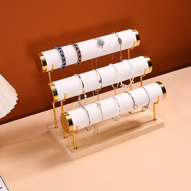 Simple jewelry bracelet rack gold three-layer watch bracelet display rack bracelet rack counter jewelry props ornament rack