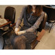 Fashion holiday women's dress dress long skirt Korean chiffon long sleeve Posamian large size wave dot bottoming long skirt autumn
