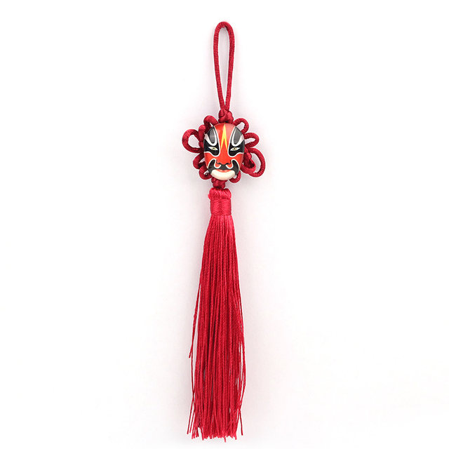 Peking Opera Face Makeup Chinese Knot Tassel Features Gifts and Crafts Chinese Style Car Small Pendant Sichuan Opera Face