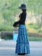 Su Xin's new style of floral long skirt, autumn and winter A-line lace-up oversized dance skirt and skirt