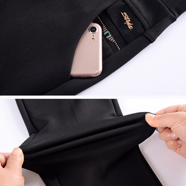 Mom pants, autumn and winter plus velvet high -waist fashion elderly pants loose middle -aged elderly women's pants casual straight pants
