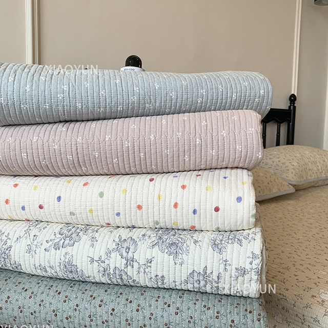 Korean pure cotton bed cover three-piece set, soft and skin-friendly, thickened cotton sheets, universal for all seasons, non-slip tatami kang cover