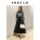 FRAY I.D autumn and winter elegant and fashionable solid color printed high-waisted lace-up skirt FWFS245037