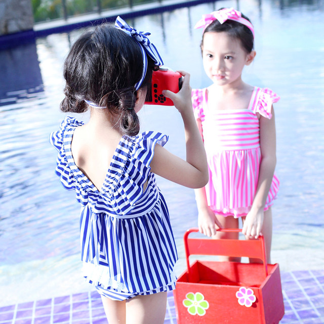 2025 new style girls summer girls swimsuits baby fashionable swimsuit split internet celebrity bikini children swimsuit