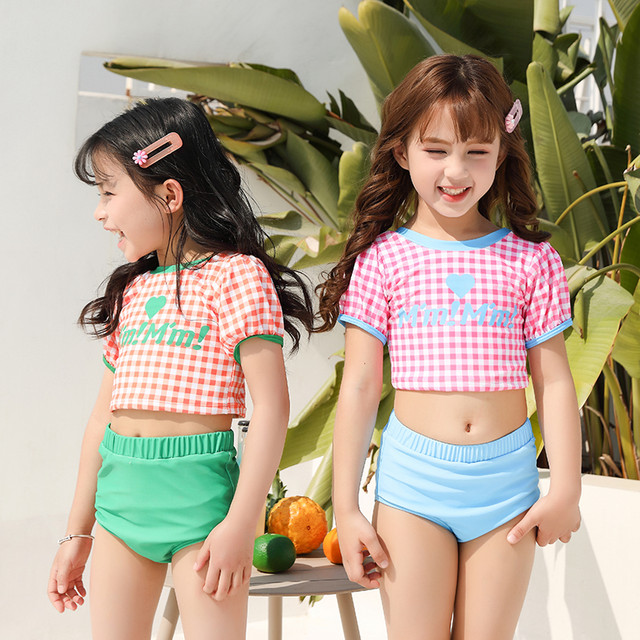 2025 new style girls summer girls swimsuits baby fashionable swimsuit split internet celebrity bikini children swimsuit
