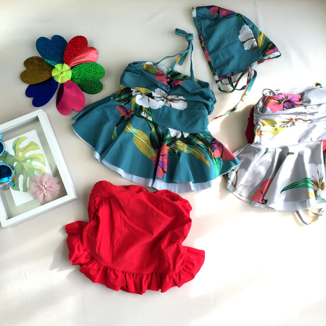 Korean version of children's swimsuit girl swimwear bikini split skirt children's little girl princess baby

