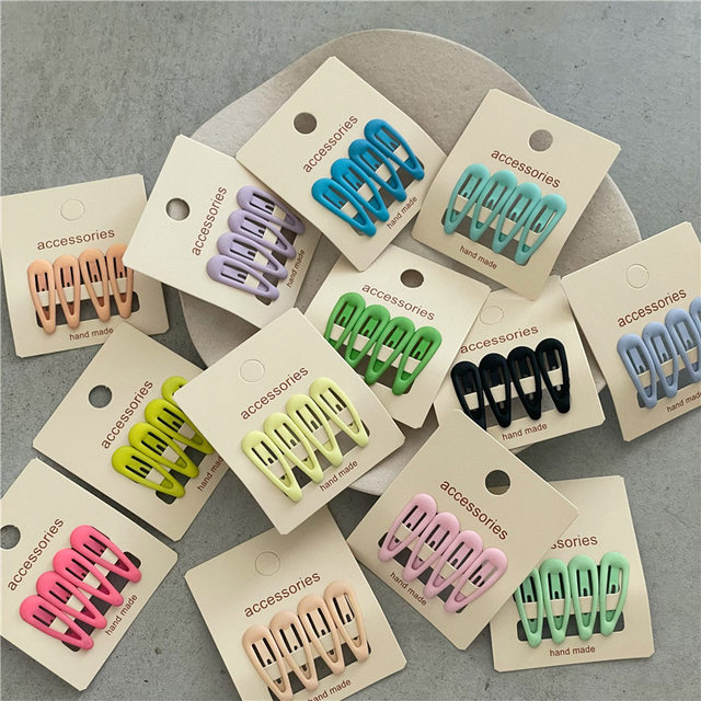 Small cute cream color mini water drop BB clip bang clip Korean style children's hair clip broken hair bang clip