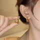 Zhao Lusi's same style Maillard hoop earrings for women 2025 new high-end earrings autumn and winter earrings gold earrings