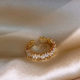 Gold high-end zircon open ring for women 2025 new popular index finger ring light luxury niche design jewelry