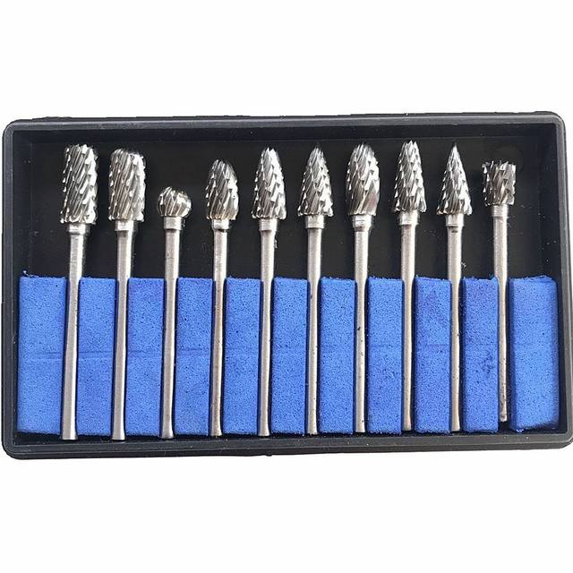 Tungsten steel grinding head alloy rotary file mini electric grinding head 3456mm metal woodworking engraving milling cutter head set