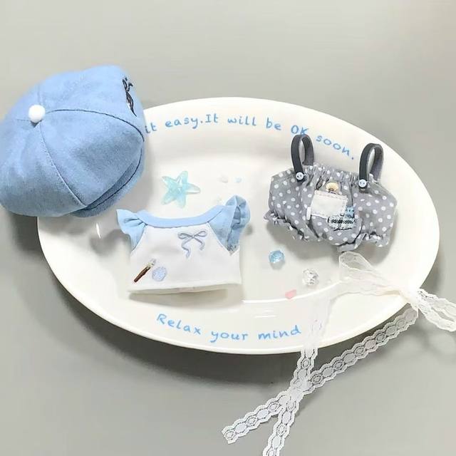 
10cm baby clothes new product 'Blues painter'13cm self-deprecating bear dressing baby clothes cute super cute original spot