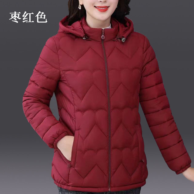 Cotton coat for women 2025 new winter thin hooded down cotton jacket mother outfit slim large size cotton jacket jacket