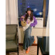 Dazi gold large diamond diamond denim skirt women's 2025 new spring high waist large size fat mm fish tail skirt long skirt