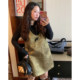 Gold large-sleeved sleeveless vest skirt for women in spring and summer 2025 new fat mm large-size women's dopamine dress