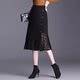 Black fishtail skirt for women 2025 new summer lace skirt A-line high waist drooping mid-length hip wrap skirt
