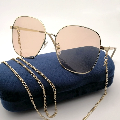 Модный журнал, цепь, ультрафиолетовые солнцезащитные очки, коллекция 2023, защита от ультрафиолета