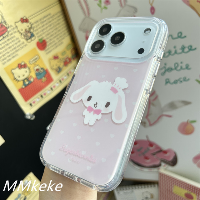 MMkeke dream ins style Japanese ancient early flavor love dessert rabbit suitable for Apple 16promax double layer imd mobile phone case iPhone17pro Bonnie rabbit 13 sweet girl 15pm cute thing 14pro