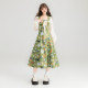 Keiko Mint Man Po Wind Oil Painting Flower Dress 2025 Spring and Summer French holiday
