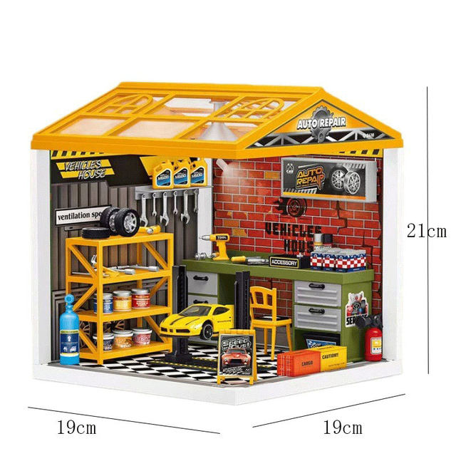 
Dacheng Town diy cabin villa hand-assembled mini house model super world building block toys for women