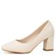 High heels, square toe, fat feet, thick heels, wide feet, small size single shoes for women 313233 large size mother's shoes 2025 new style