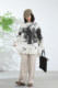 Clear black phoenix tail pattern Chinese stand collar round sling loose slit cotton long-sleeved shirt literary and casual
