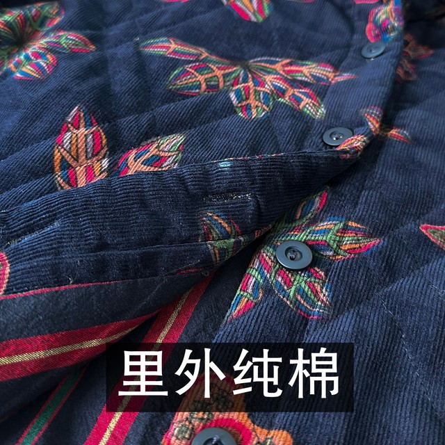 Middle-aged and elderly pure cotton small cotton-padded jackets for women in spring and autumn plus size cotton-padded clothes for mothers in autumn large-size corduroy thin cotton-padded jackets