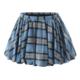 European and American autumn fashion new women's French natural waist college style patterned fluffy skirt mini short skirt
