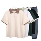 Short -sleeved T -shirt Female Summer 2024 New Explosive Student Polo Shirt Loose Summer Women's Blue Half -Half -Sleeve
