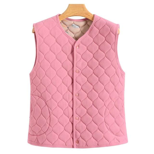 Middle-aged mother's velvet vest, autumn and winter new style, elderly ladies' quilted vest, thickened warm vest for inside and outside wear