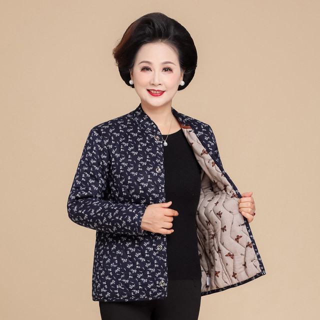 Middle-aged and elderly women's winter clothing, cotton-padded clothes, small cotton-padded jackets for mothers to wear under the skin, grandma's camel down cotton warm thick cotton clothes 2023