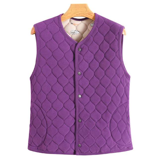 Middle-aged mother's velvet vest, autumn and winter new style, elderly ladies' quilted vest, thickened warm vest for inside and outside wear