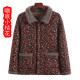 Mom's autumn and winter velvet cotton-padded jacket for middle-aged and elderly women large size loose lapel pattern thickened cotton top