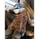 SukiiRED Japanese abstract printed fishtail elastic waist skirt for women's autumn new mid-length A-line skirt