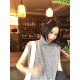 SukiiRED plush turtleneck sleeveless knitted vest for women in autumn new style inside and outside wearing vest sweater.