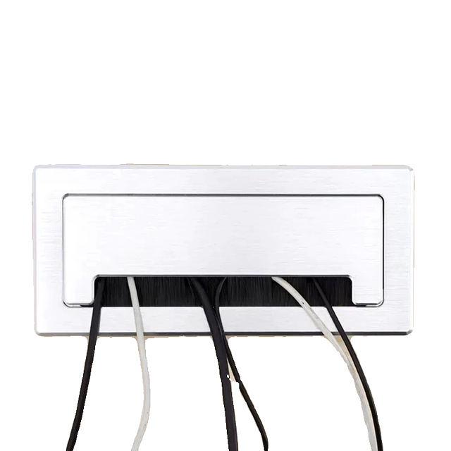 Desktop aluminum alloy threading box TV cabinet threading hole cover ...