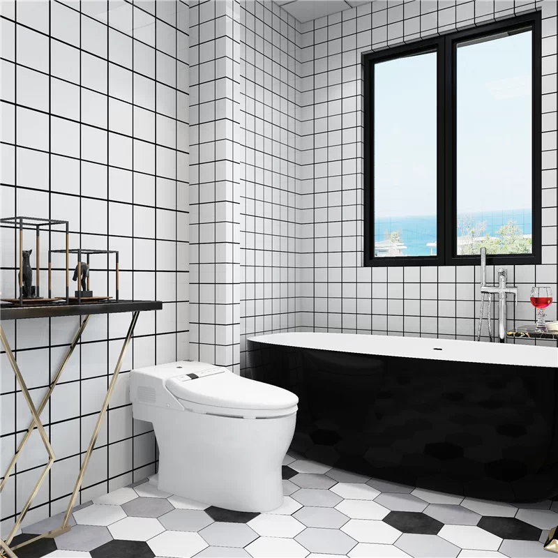 卫生间自粘防水瓷砖贴纸厨房防油贴加厚浴室北欧风ins