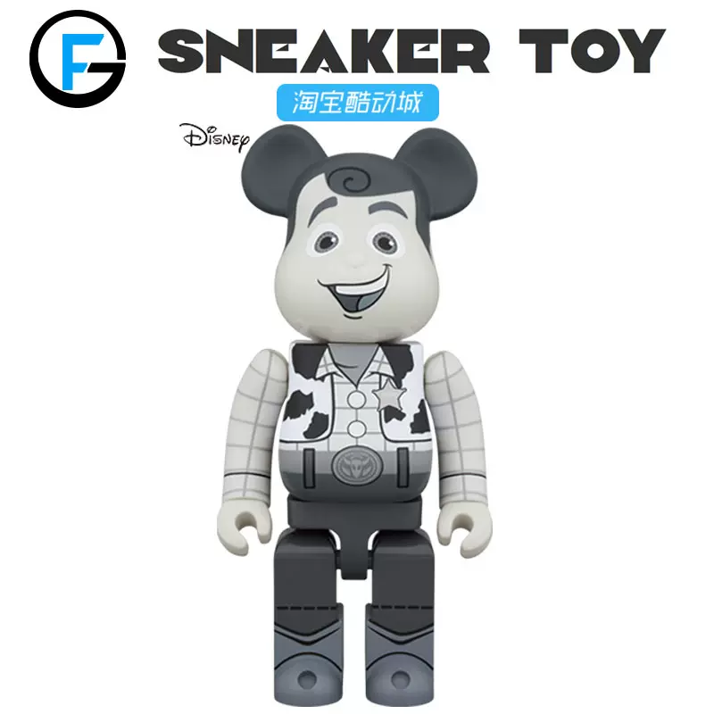 Bearbrick 1000% WOODY B&W Ver 玩具总动员黑白胡迪-Taobao