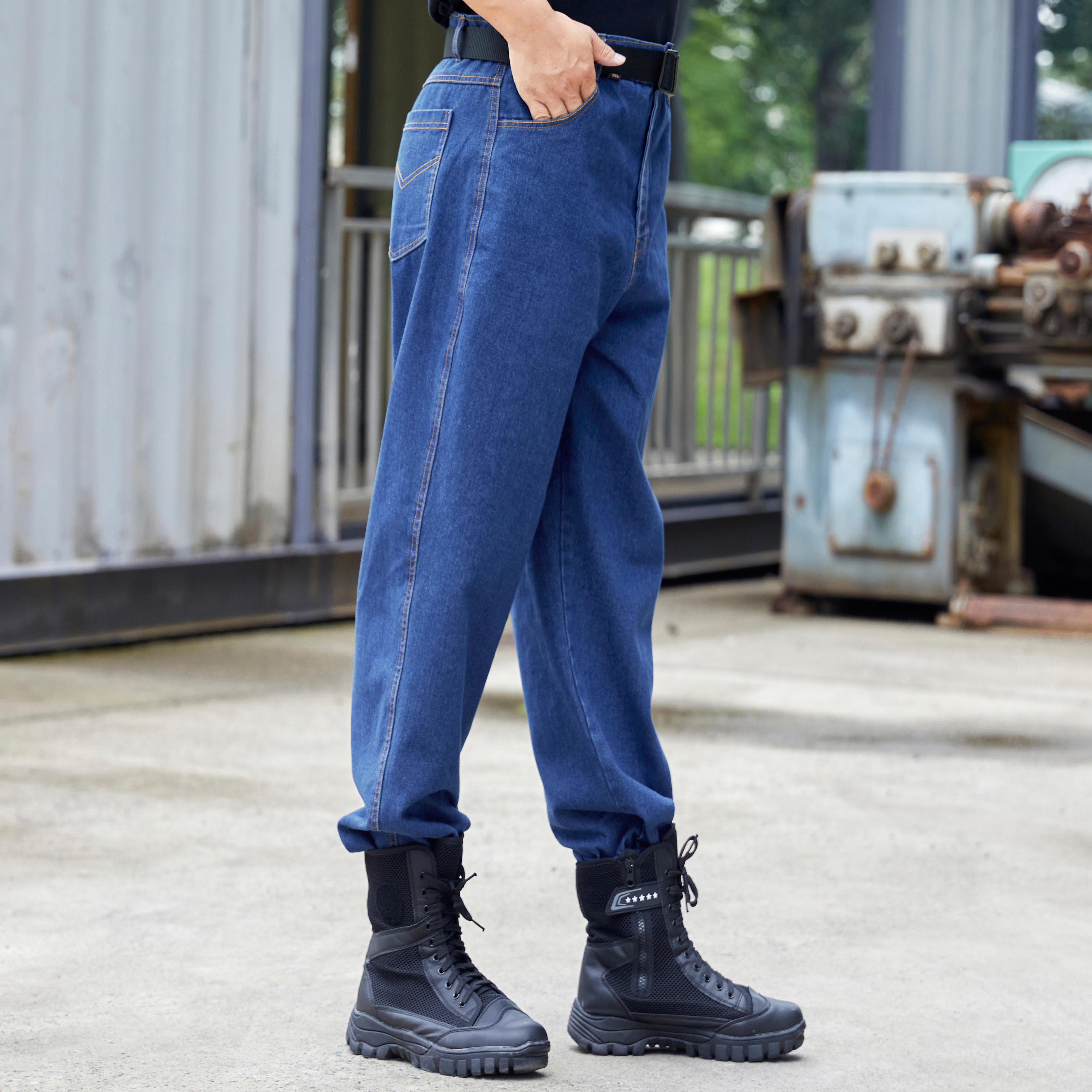 工作裤男纯棉加厚耐磨宽松电焊防烫牛仔裤工作服大码工装劳保裤子