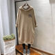 Fat MM winter velvet loose mid-length dress for women 300Jin [Jin equals 0.5kg] 240 large size women's half turtleneck hooded sweatshirt
