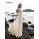 Sheer Luck Wavy heavy lace fishbone strapless mesh dress
