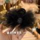 2023 new bow feathers grab the female back of the head of the head of the head of the autumn and winter high -level sense shark clip card hair fur hair clip