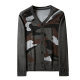 Limited 10% off spring merino fine wool skin-friendly soft spliced ​​camouflage men's cardigan sweater 3001 p30