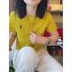 Pony embroidered apple green short-sleeved T-shirt women's summer 2025 new top short slim shoulder-length ladies
