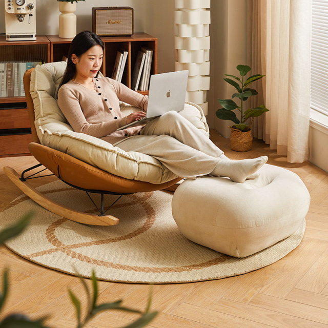 Creamy wind rocking chair living room snail chair balcony net red ...
