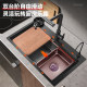 Good wife kitchen washing basin large single slot 304 stainless steel sink under the table washing groove house house nano -washing pool
